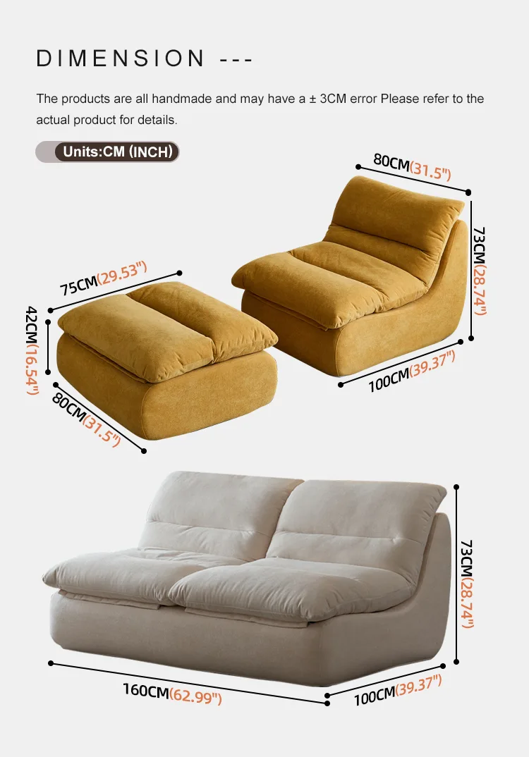 Classic Chaise Lounge - Detail - KCK.CASA Compressed Sofa