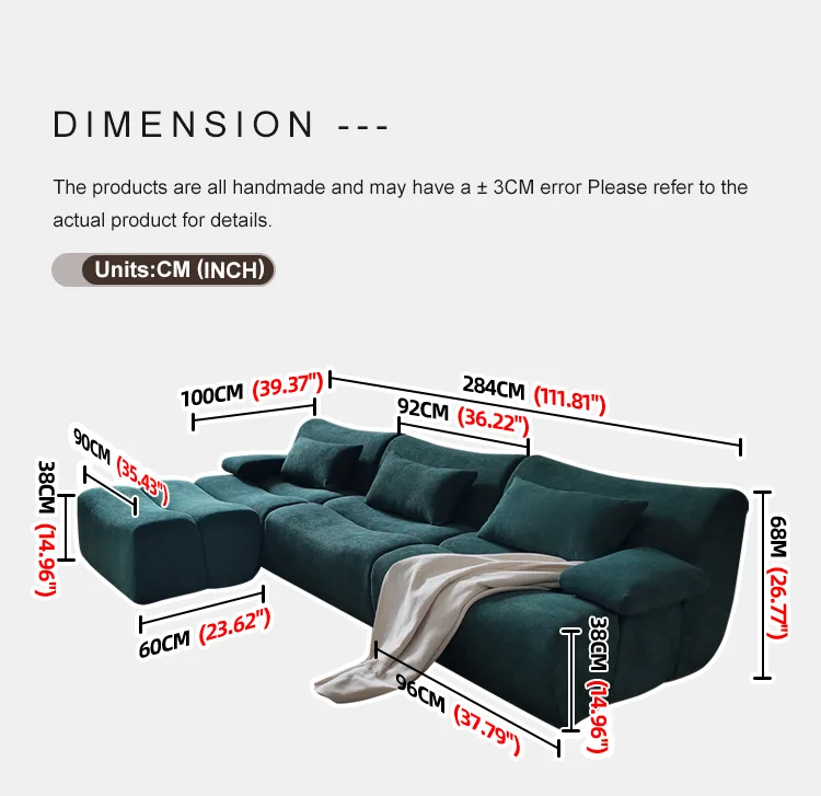 Sleek Chaise Lounge - Detail - KCK.CASA Compressed Sofa