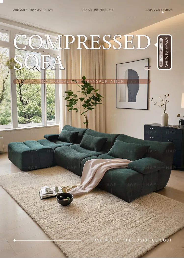 Sleek Chaise Lounge - Detail - KCK.CASA Compressed Sofa