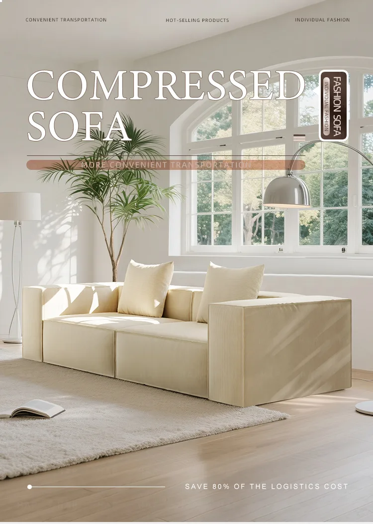 Classic Three-Seat Sofa - Detail - KCK.CASA Compressed Sofa