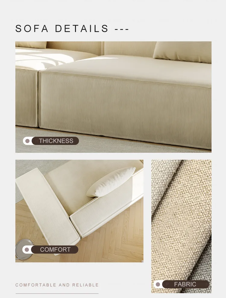 Classic Three-Seat Sofa - Detail - KCK.CASA Compressed Sofa