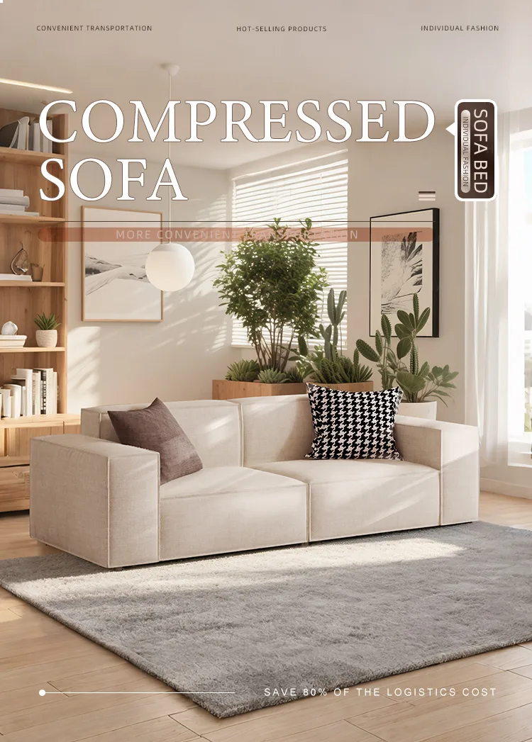 Modern Three-Seat Sofa - Detail - KCK.CASA Compressed Sofa