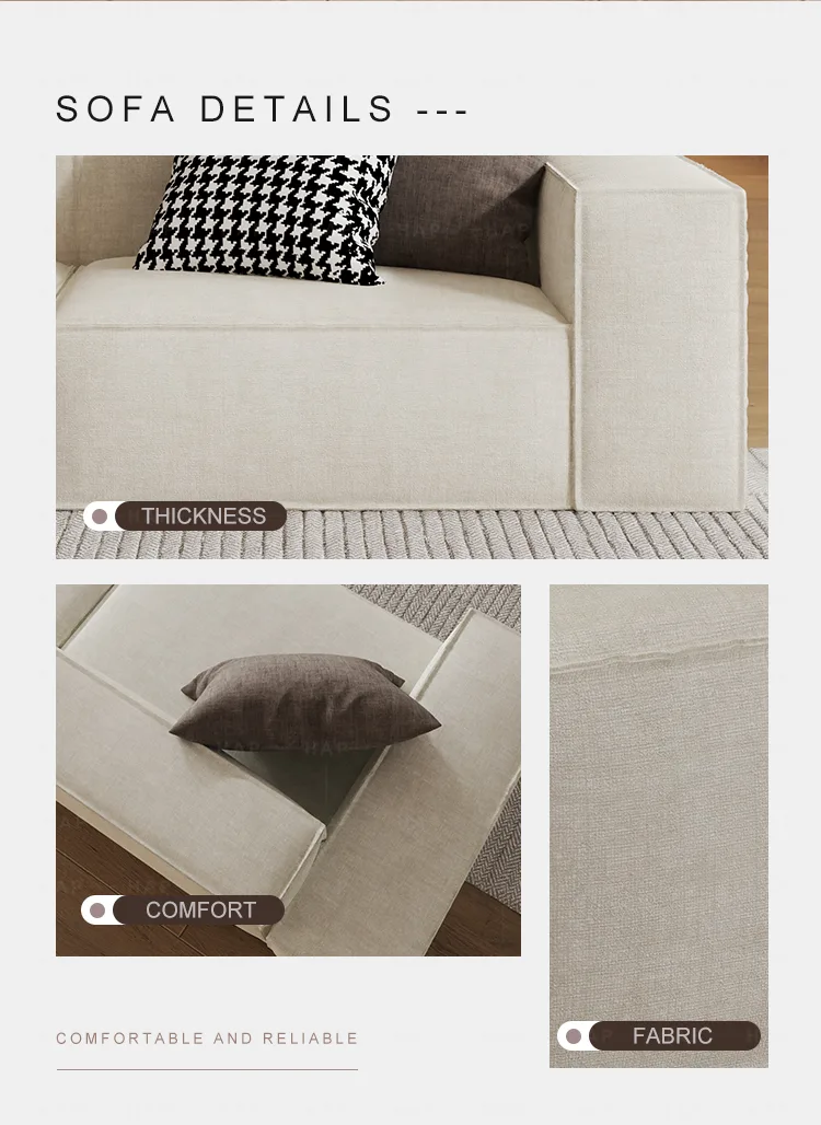 Modern Three-Seat Sofa - Detail - KCK.CASA Compressed Sofa