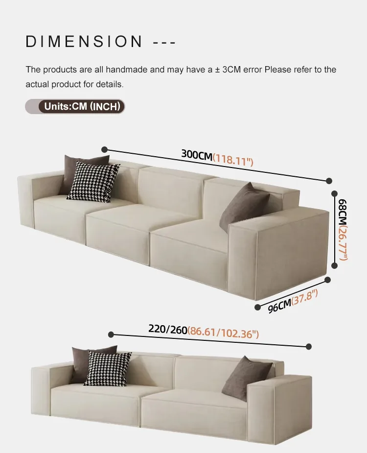 Modern Three-Seat Sofa - Detail - KCK.CASA Compressed Sofa