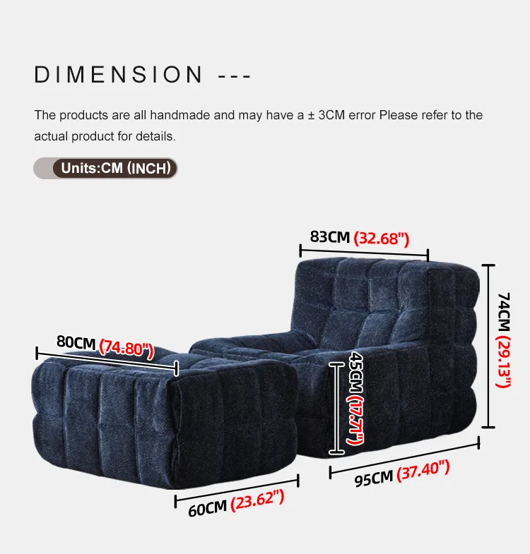 Compact Chaise Lounge - Detail - KCK.CASA Compressed Sofa