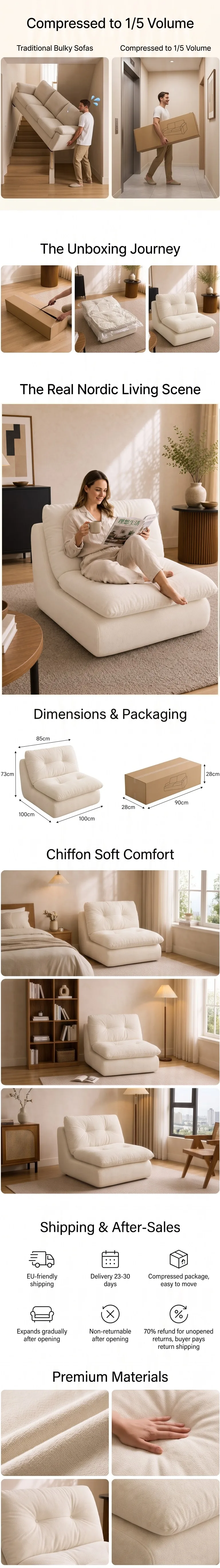 Chiffon Sofa details