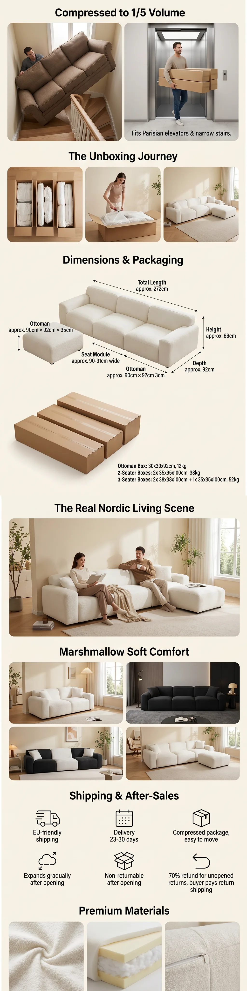 Marshmallow Sofa details